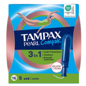 TAMPONES TAMPAX COMPAK PEARL SUPER 16 UDS C/ 8 UDS EX