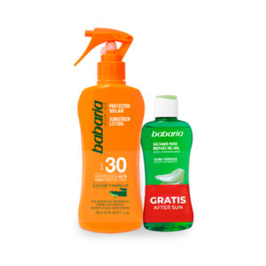 BABARIA BRONC.PISTOLA LECHE FP30 200 ML+AFTER SUN 100ML C/ 6 UDS