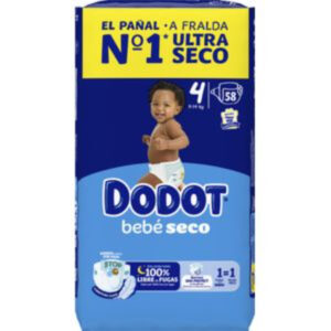 PAÑAL DODOT ETAPAS 9-14 KG 58 UDS T-4 C/ 2 UDS
