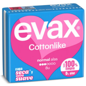 COMPRESAS EVAX COTON ALAS NORMAL 8 UDS C/ 24 UDS