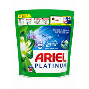 DETER.ARIEL CAPSULAS PLATINUM +LENOR FRESCOR DE ABRIL 10UD C/ 5 USCOR DE ABRIL 10UD C/ 5 USCOR DE ABRIL 10UD C/ 5 U